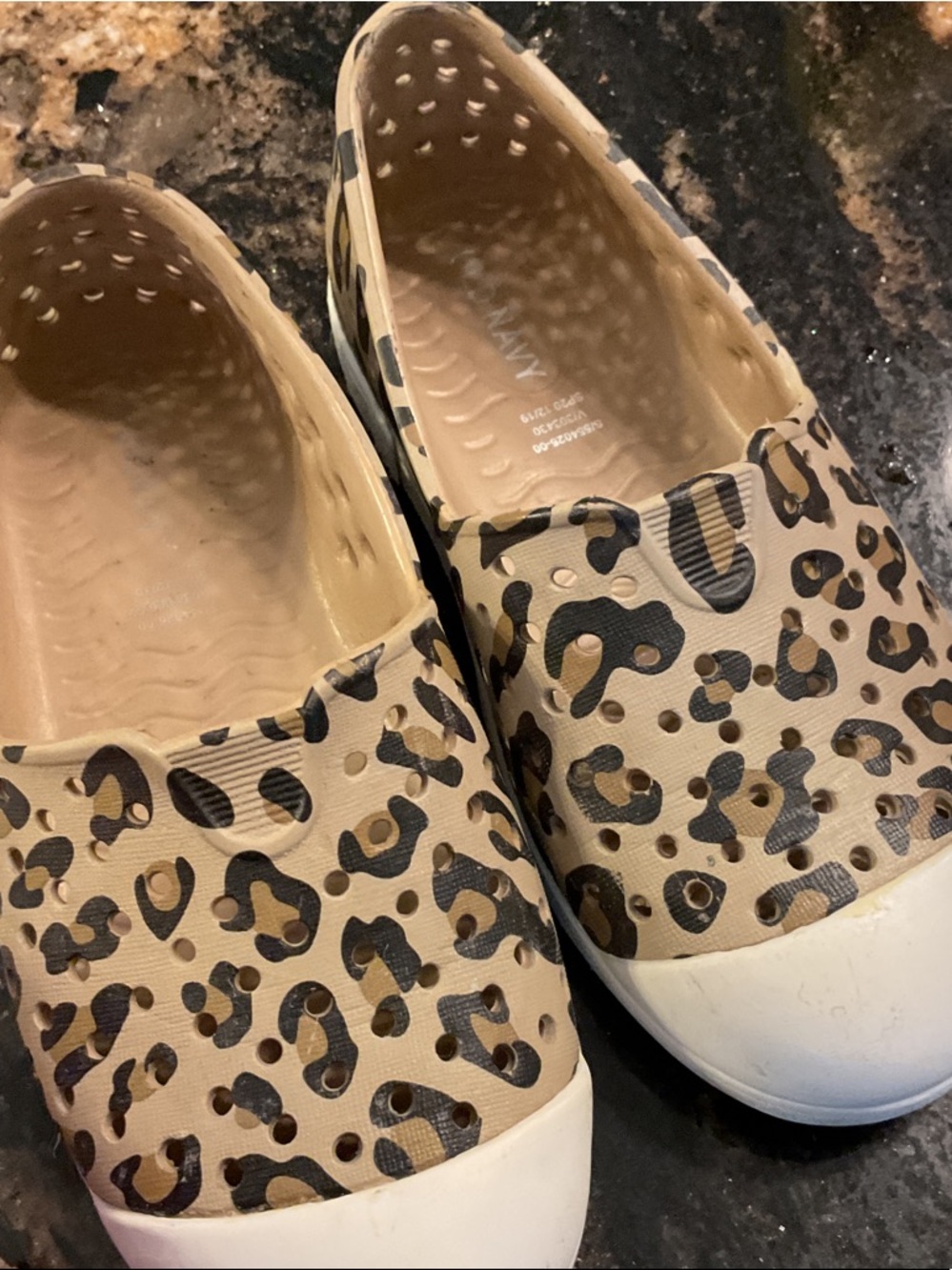 Old Navy Leopard Print Slip-On water shoes/Sneakers - Neutral/Tan